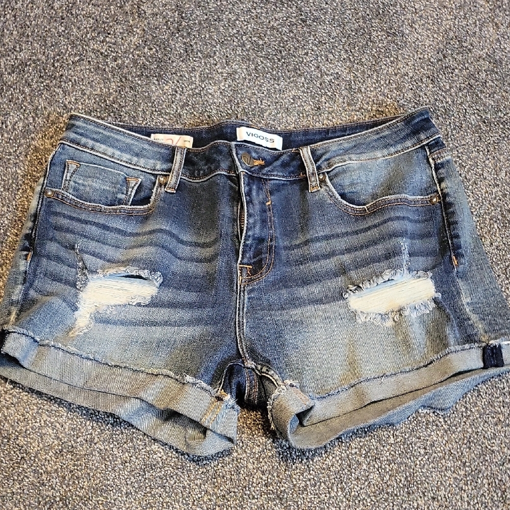 Vigoss Marley Short - Women's Distressed Dark Blue Jean Shorts